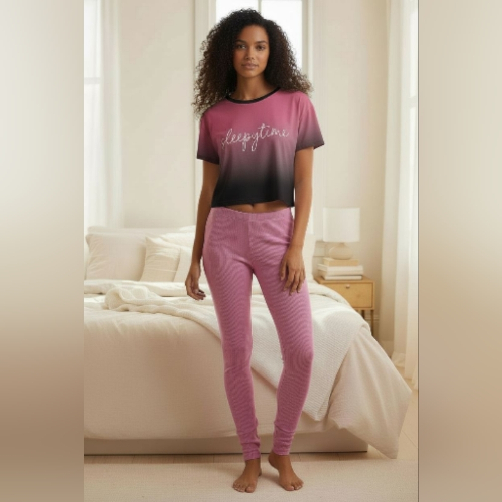 Calvin Klein Pure Ribbed Leggings . lilac Rain - Picture 3 of 16